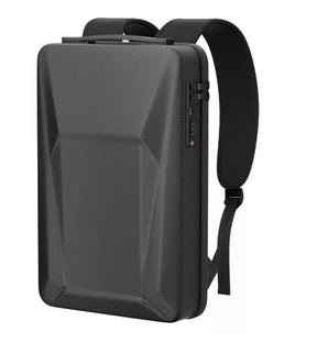 Mochila rígida grande, moderna y resistente al agua, de color negro