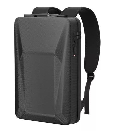 Mochila rígida grande, moderna y resistente al agua, de color negro